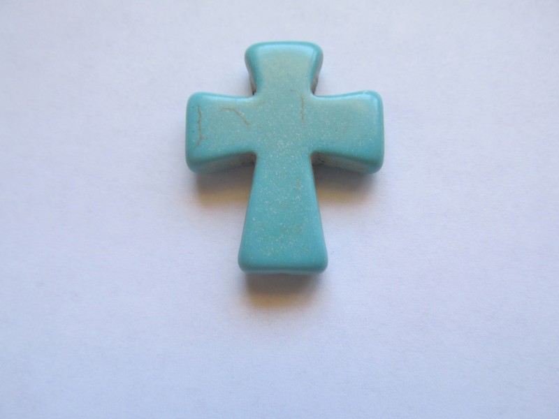 (image for) Turquoise Cross Bead (1 pcs) #B1362
